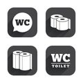 Toilet paper icons. Gents and ladies room.