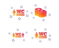Toilet paper icons. Gents and ladies room. Vector