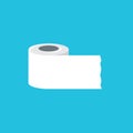 Toilet Paper isolated on blue background. Vector white toilet paper roll sign or icon Royalty Free Stock Photo