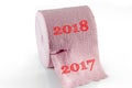 Toilet paper isolated over a white background. New Year 2018 Royalty Free Stock Photo