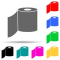 toilet paper multi color style icon. Simple thin line, outline vector of web icons for ui and ux, website or mobile application Royalty Free Stock Photo