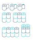 Toilet paper rol set icon. collection Symbol for packing. Vector Royalty Free Stock Photo