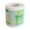 Toilet paper roll of 100 Euro bank notesl isolate Royalty Free Stock Photo