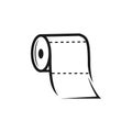 Toilet paper roll line icon, outline vector sign, linear style pictogram isolated on white. Symbol, logo illustration. Editable Royalty Free Stock Photo