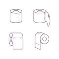 Toilet paper roll line icon, outline vector sign, linear style pictogram isolated on white. Symbol, logo illustration. Editable st Royalty Free Stock Photo