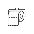 Toilet paper roll line icon, outline vector sign Royalty Free Stock Photo