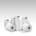 Toilet paper roll tissue. Toilet towel icon isolated realistic illustration. Kitchen wc white tape paper