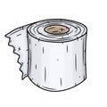 Toilet paper roll. Vector illustration isolated on white background Royalty Free Stock Photo
