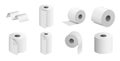 Toilet paper roll vector towel tissue icon. Isolated kitchen 3d paper toilet illustration wc realistic tape bathroom