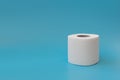 Toilet paper rolls on blue background. Copy space Royalty Free Stock Photo