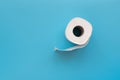 Toilet paper rolls on blue background. Copy space Royalty Free Stock Photo