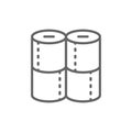 Toilet paper rolls line icon.