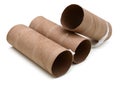 Toilet paper rolls useless isolated on white background Royalty Free Stock Photo