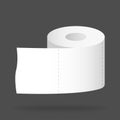 Toilet paper. WC isolated sheet. Restroom object. Realistic icon for washroom. Hygiene roll to wipe. Vector EPS 10