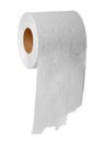 Toilet paper on white background