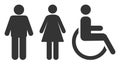 Toilet Person Symbols Raster Icon Illustration