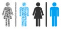 Toilet Persons Mosaic of Binary Digits