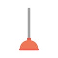 Toilet plunger flat style icon vector design Royalty Free Stock Photo