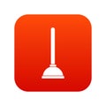 Toilet plunger icon digital red Royalty Free Stock Photo