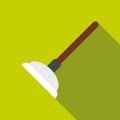 Toilet plunger icon, flat style Royalty Free Stock Photo