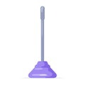 Toilet plunger isolated icon in flat style. House cleaning tool, housework supplies vector illustration. Royalty Free Stock Photo