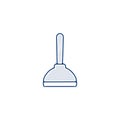 Toilet Plunger line icon. Toilet Plunger linear hand drawn pen style line icon Royalty Free Stock Photo