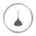 Toilet plunger monochrome icon. Illustration for web and mobile design. Royalty Free Stock Photo