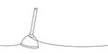 Toilet plunger one line continuous drawing. Cleaning service tools continuous one line illustration. Vector linear Royalty Free Stock Photo