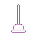 Toilet plunger purple outline vector illustration. Vector illustration decorative design