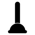 Toilet plunger sanitary tools household cleaning icon black color illustration flat style simple image Royalty Free Stock Photo