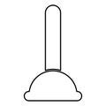 Toilet plunger sanitary tools household cleaning icon black color illustration flat style simple image Royalty Free Stock Photo