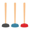 Toilet plunger vector illustration in flat style Royalty Free Stock Photo