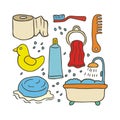 Toilet related object vector illustration.