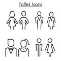 Toilet, restroom, bathroom symbol set in modern style