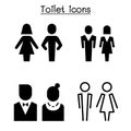 Toilet, restroom, bathroom symbol set in modern style