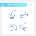 Toilet room equipment pixel perfect gradient linear vector icons set Royalty Free Stock Photo