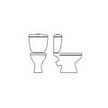 Toilet room furniture sign set. Bathroom interior object view. T