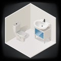 Toilet room interior isometric vector