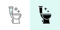 Toilet seat outline icon wc logo line. Vector editable toilet sign clean wc bowl