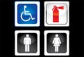 Toilet and fire extinguisher icons Royalty Free Stock Photo