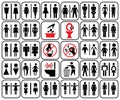 Toilet sign-02-black Royalty Free Stock Photo