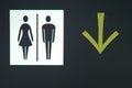 Toilet sign and direction Royalty Free Stock Photo