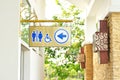 Toilet sign and direction Royalty Free Stock Photo
