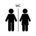 Toilet sign icon. WC symbol . Women and men icon