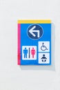 Toilet sign for men women baby and cripple