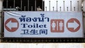 Toilet sign Men and Women 3 languages Thai , English , Chinese