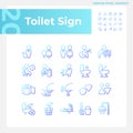 Toilet sign pixel perfect gradient linear vector icons set Royalty Free Stock Photo