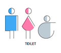 Toilet Sign, wheelchair sign, vector signs, disabled, bathroom, WC Royalty Free Stock Photo