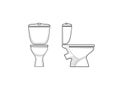 Toilet Sign. Toilet seat. Line art Icon Set.