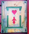 Toilet sign women wc Sign Heart Royalty Free Stock Photo